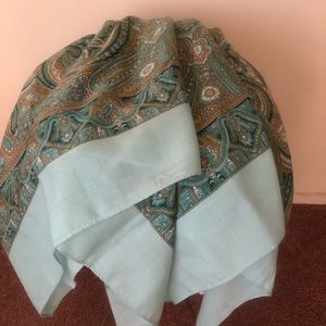 Glentex multi green paisley scarf.